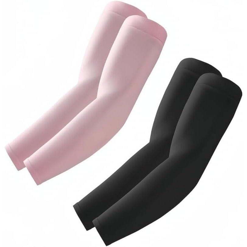 imageArm Sleeves Cooling UV Sun Protection Sports Compression for MenWomen2 Pairs  Blackpink