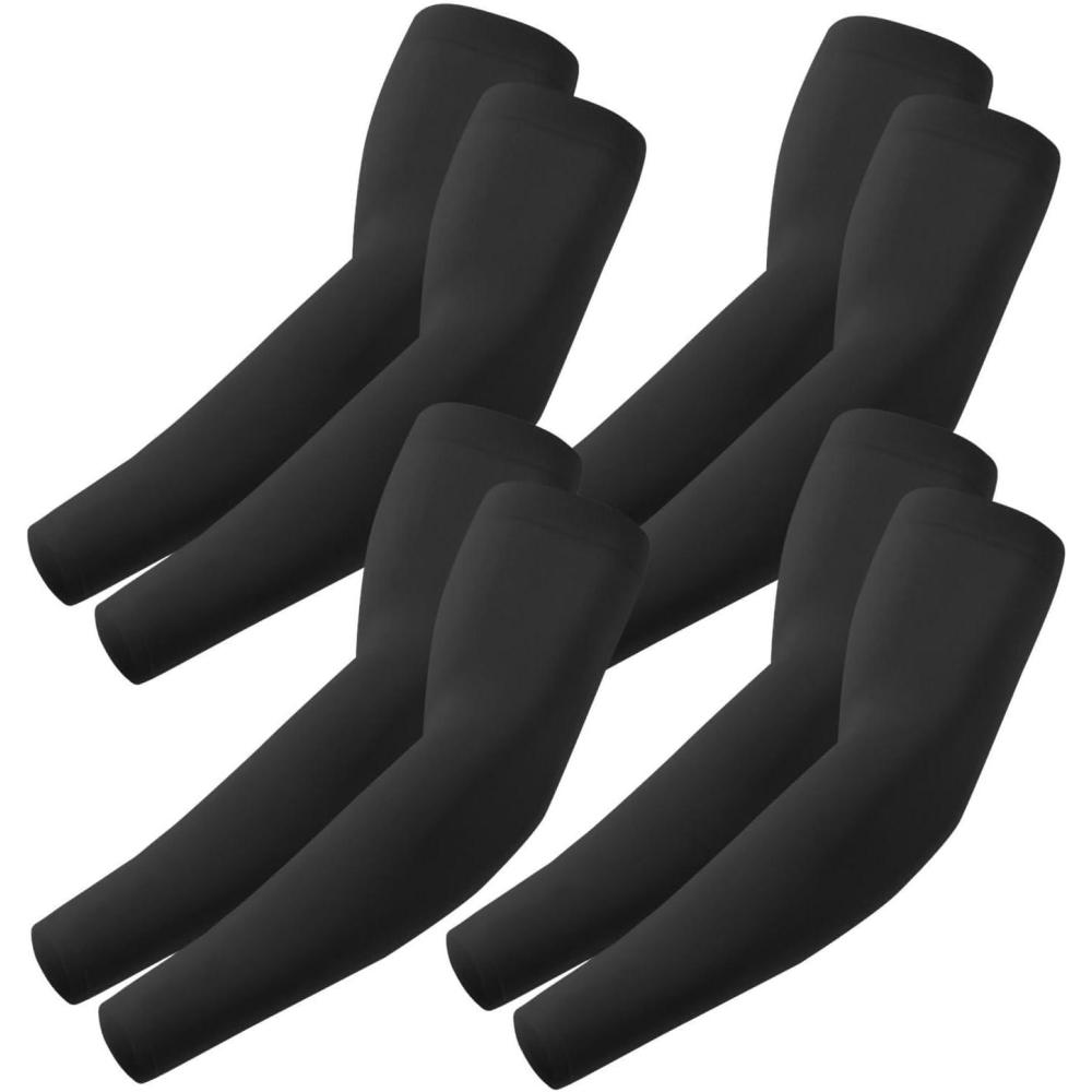 imageArm Sleeves Cooling UV Sun Protection Sports Compression for MenWomen4 Pairs  4 Black