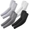 imageArm Sleeves Cooling UV Sun Protection Sports Compression for MenWomen4 Pairs  Blackdark Graylight Graywhite