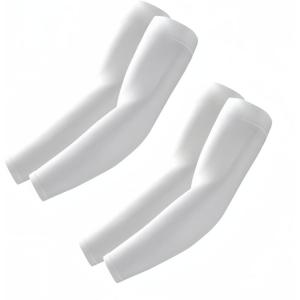 Arm Sleeves, Cooling UV Sun Protection Sports Compression for Men/Women(2 Pairs – 2 White)