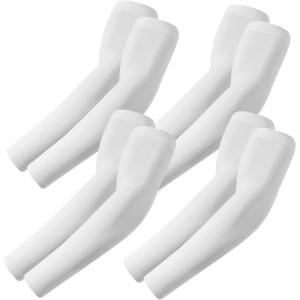 Arm Sleeves, Cooling UV Sun Protection Sports Compression for Men/Women(4 Pairs – 4 White)