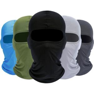 Balaclava Ski Mask, 5 Pack Neck Gaiter Motorcycle Scarf Summer Cooling UV Protector Men/Women(Black+dark Gray+light Gray+army Green+light Blue)