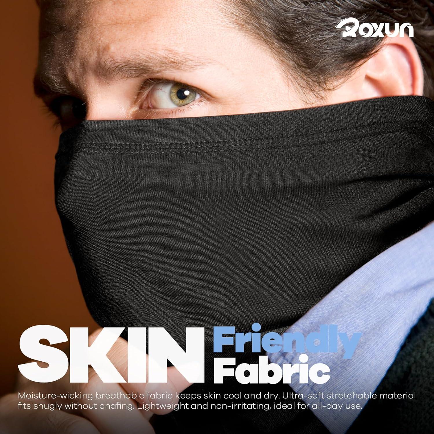 image4 Pack Neck Gaiter Cooling Breathable Face Mask UV Protection Scarf Hiking Bandana for MenWomenBlackgrayarmy Greencamo