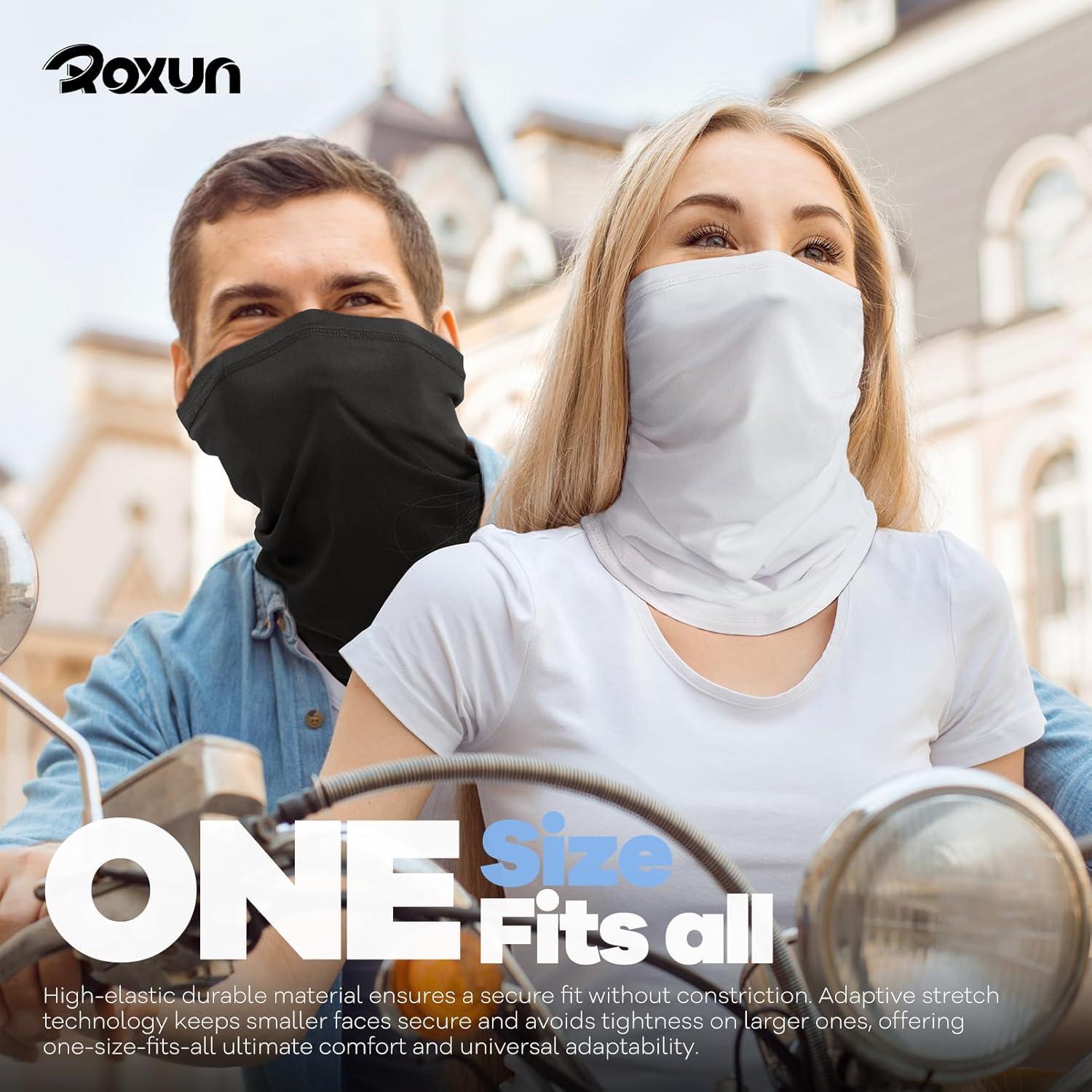 image4 Pack Neck Gaiter Cooling Breathable Face Mask UV Protection Scarf Hiking Bandana for MenWomenBlackgraysandbrown