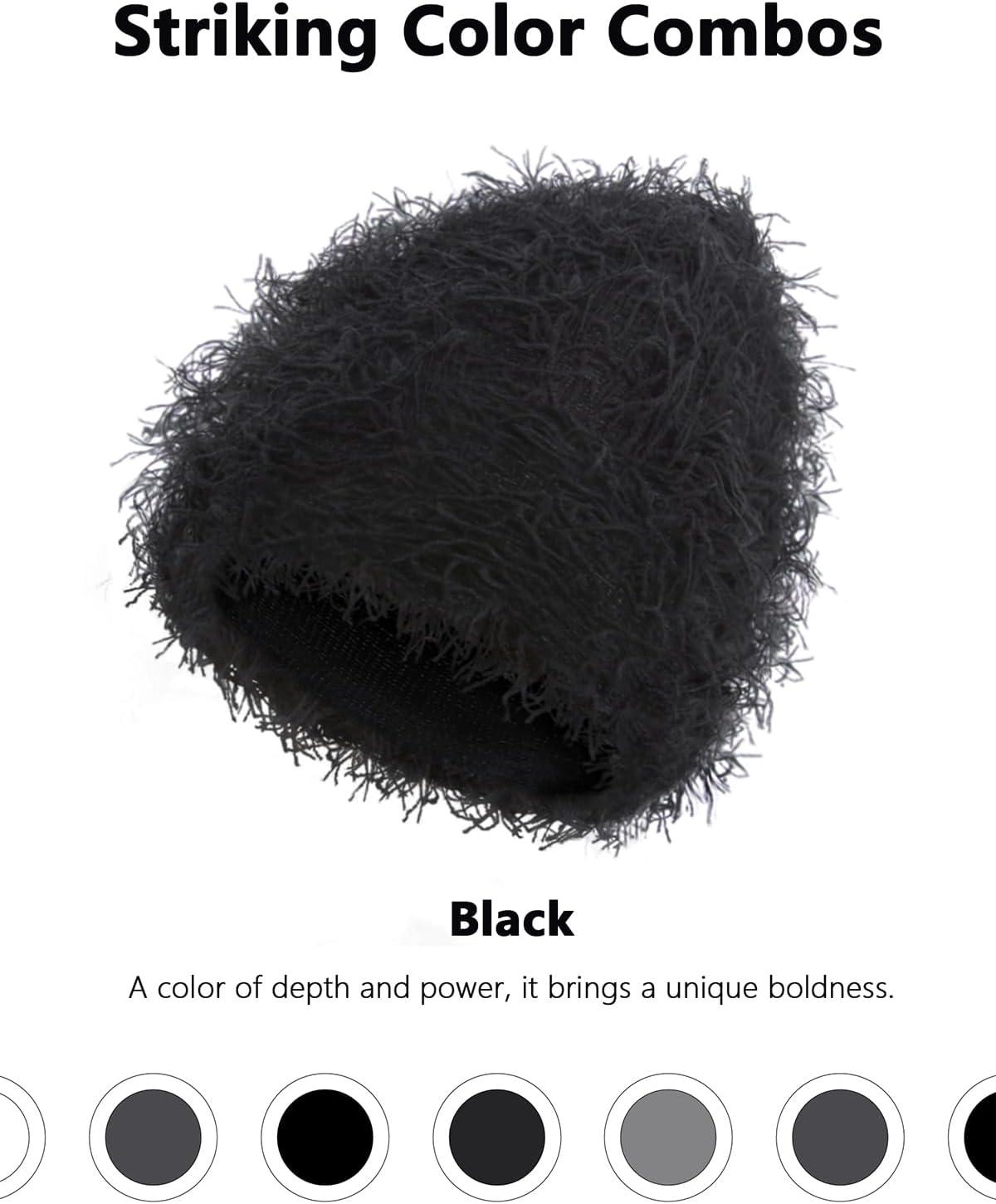 imageDistressed Beanie Fuzzy Shiesty Yeat Warm One Size for Men Women Winter Fashion Knit CapBlack
