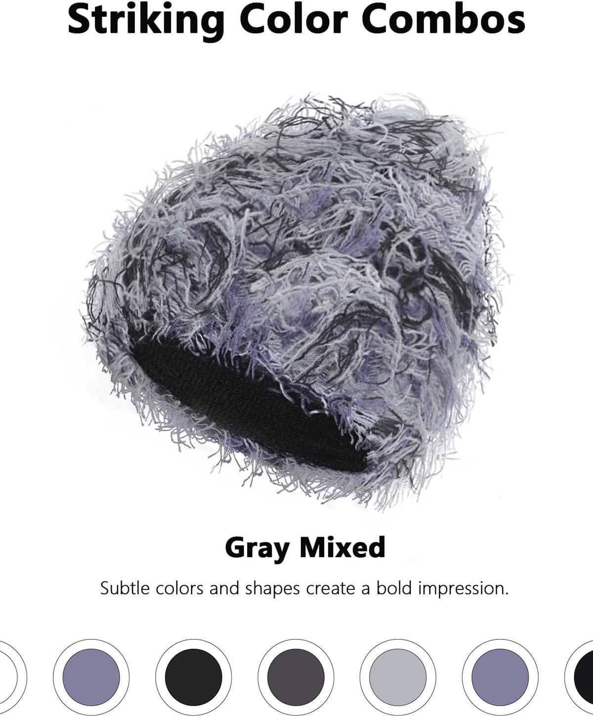 imageDistressed Beanie Fuzzy Shiesty Yeat Warm One Size for Men Women Winter Fashion Knit CapGray Mixed