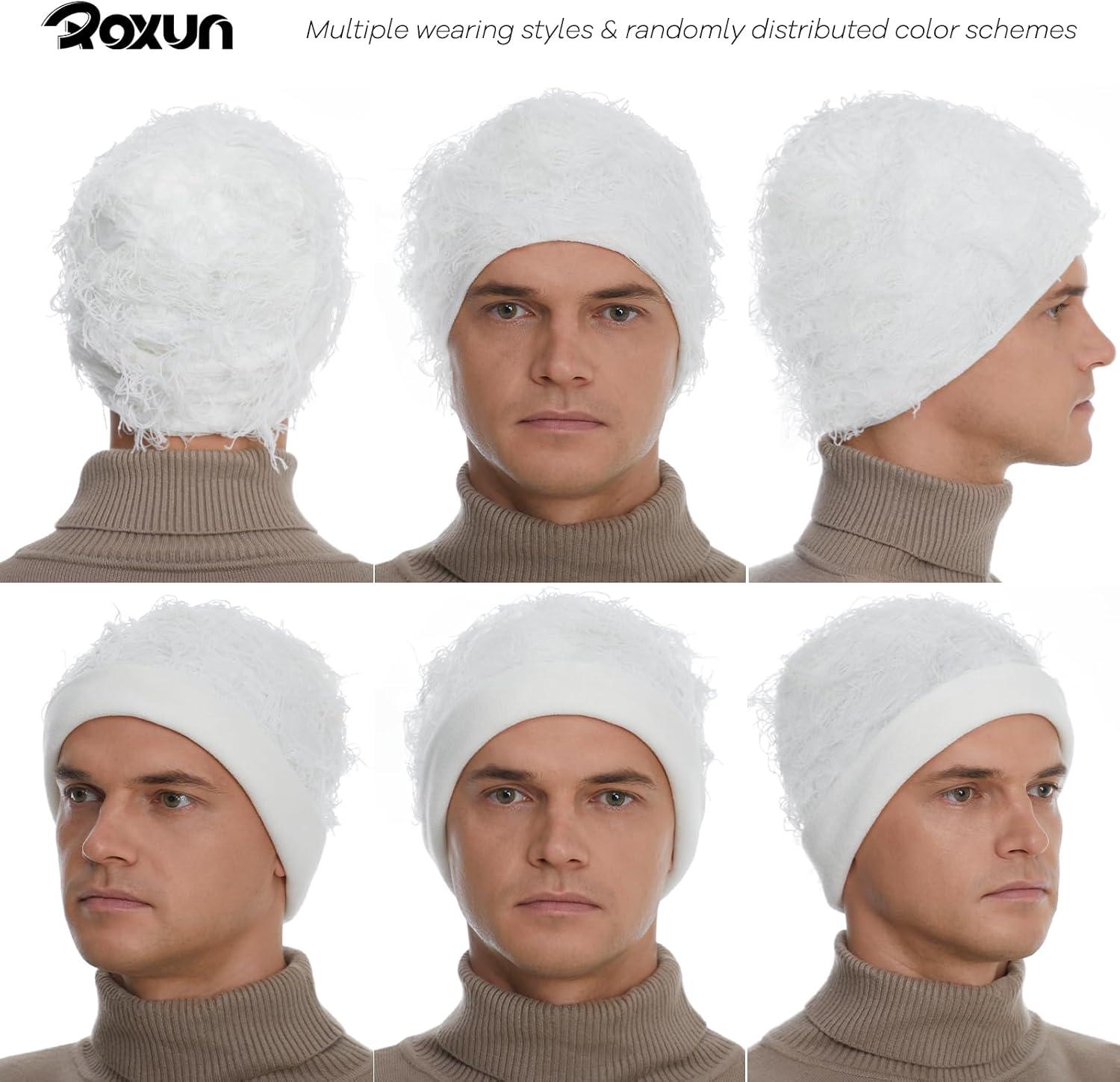 imageDistressed Beanie Fuzzy Shiesty Yeat Warm One Size for Men Women Winter Fashion Knit CapOffwhite