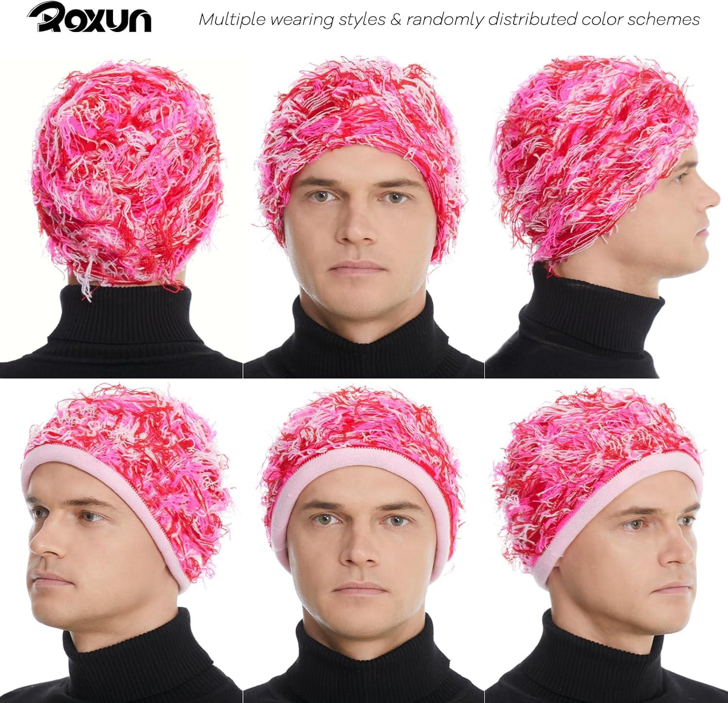 imageDistressed Beanie Fuzzy Shiesty Yeat Warm One Size for Men Women Winter Fashion Knit CapPink Mixed