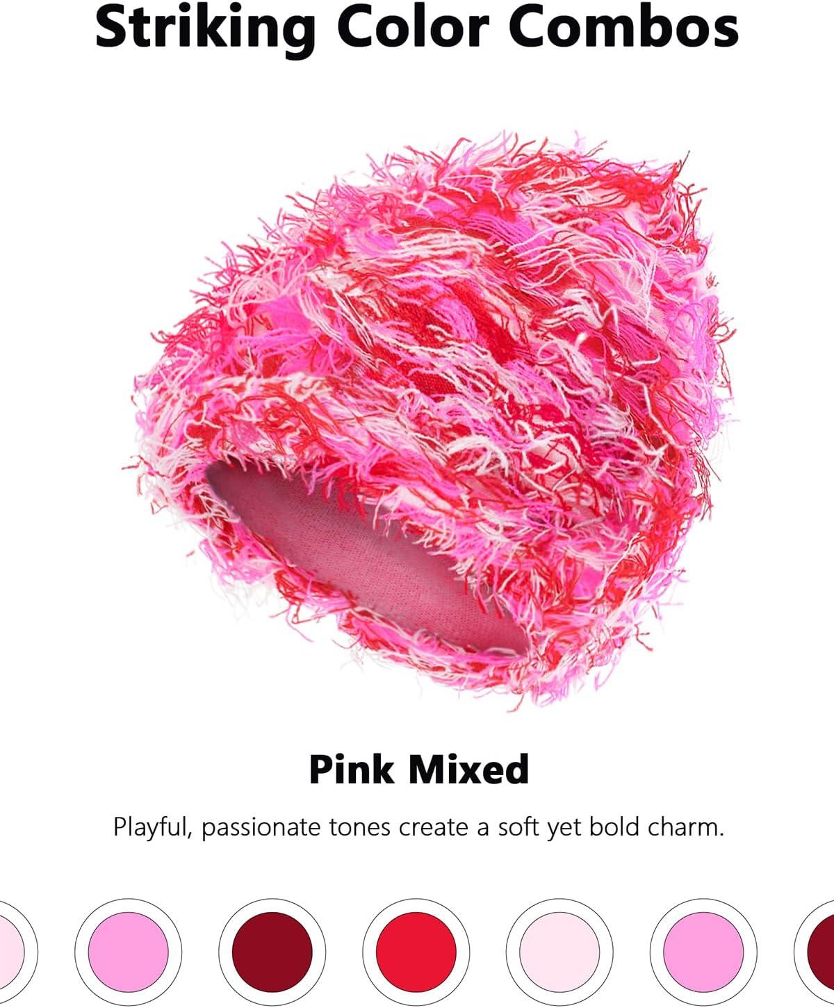 imageDistressed Beanie Fuzzy Shiesty Yeat Warm One Size for Men Women Winter Fashion Knit CapPink Mixed