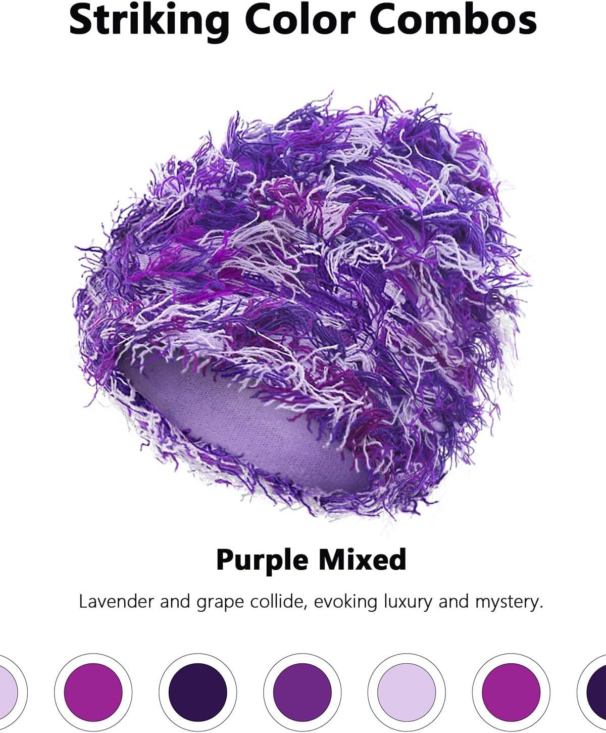 imageDistressed Beanie Fuzzy Shiesty Yeat Warm One Size for Men Women Winter Fashion Knit CapPurple Mixed