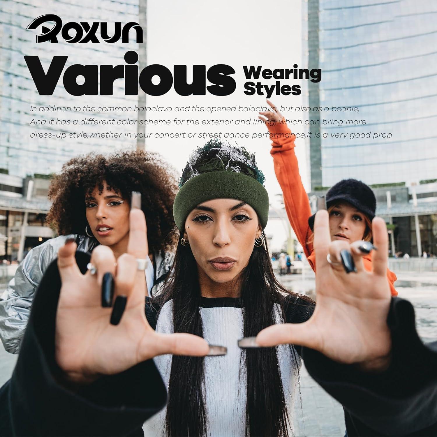 imageDistressed Ski Mask Balaclava Yeat Shiesty Fluffy Knitted Full Face Mask for MenWomenArmy Green Mixed