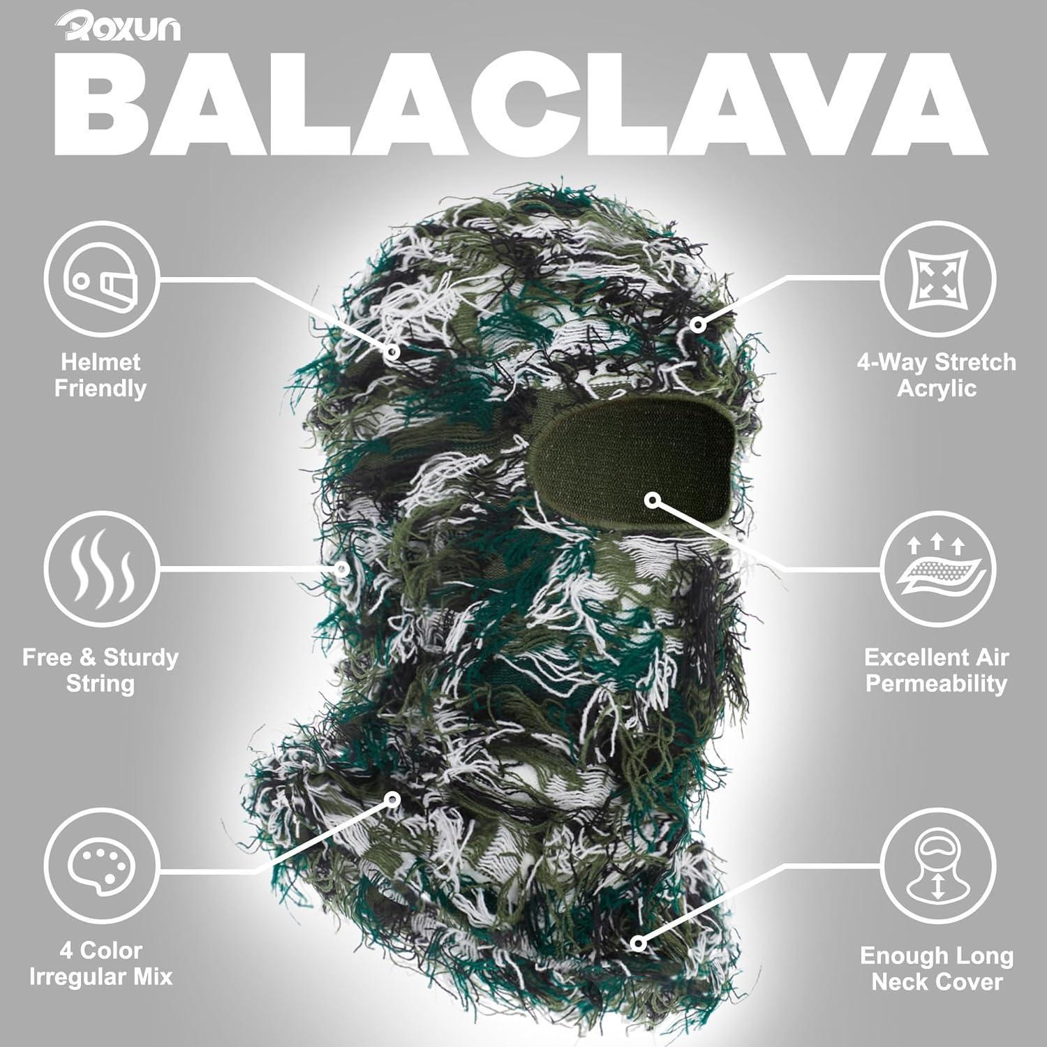 imageDistressed Ski Mask Balaclava Yeat Shiesty Fluffy Knitted Full Face Mask for MenWomenGreen Mixed