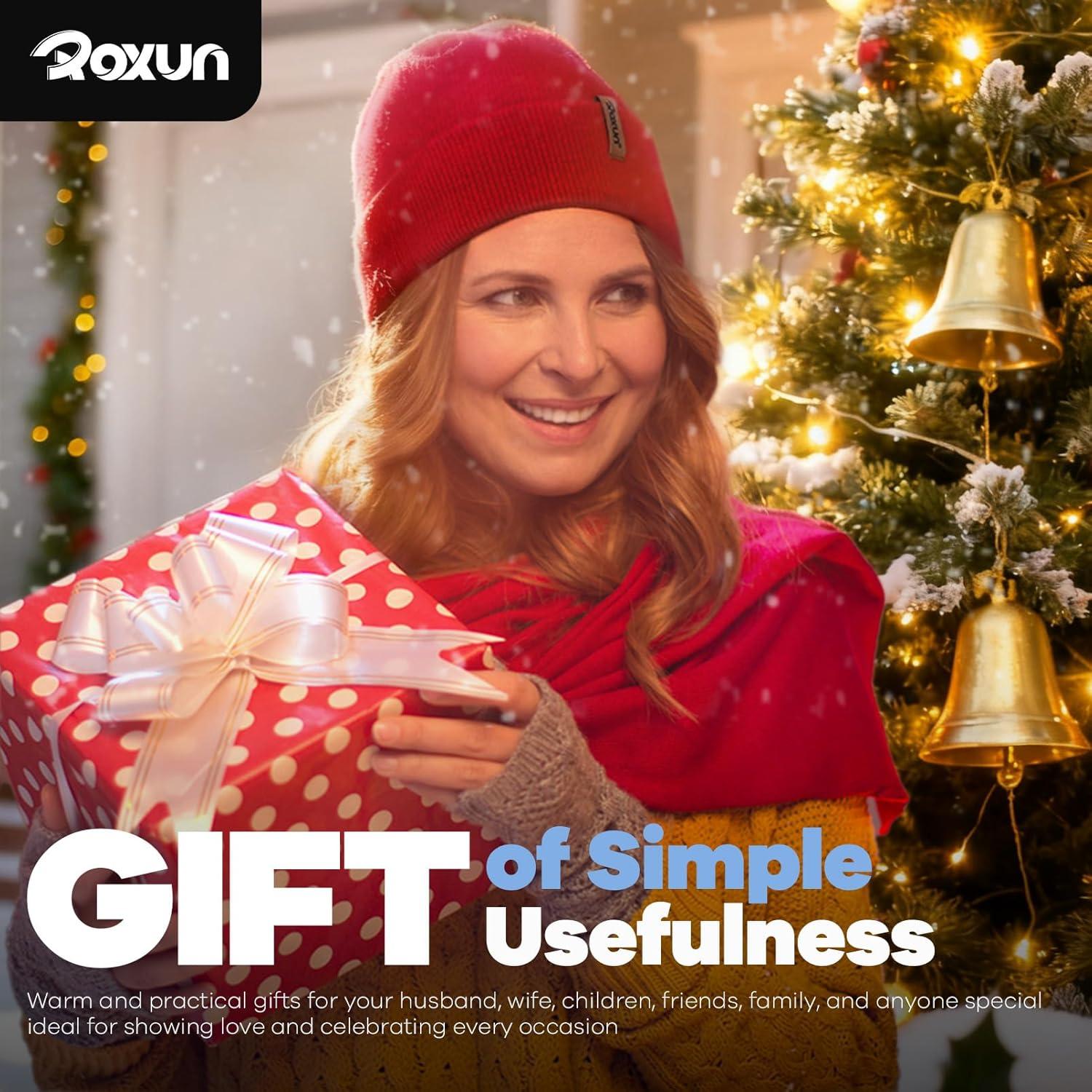 imageKnit Cuffed Beanie for MenWomen Soft Warm Winter Hat Unisex Stocking CapBlack