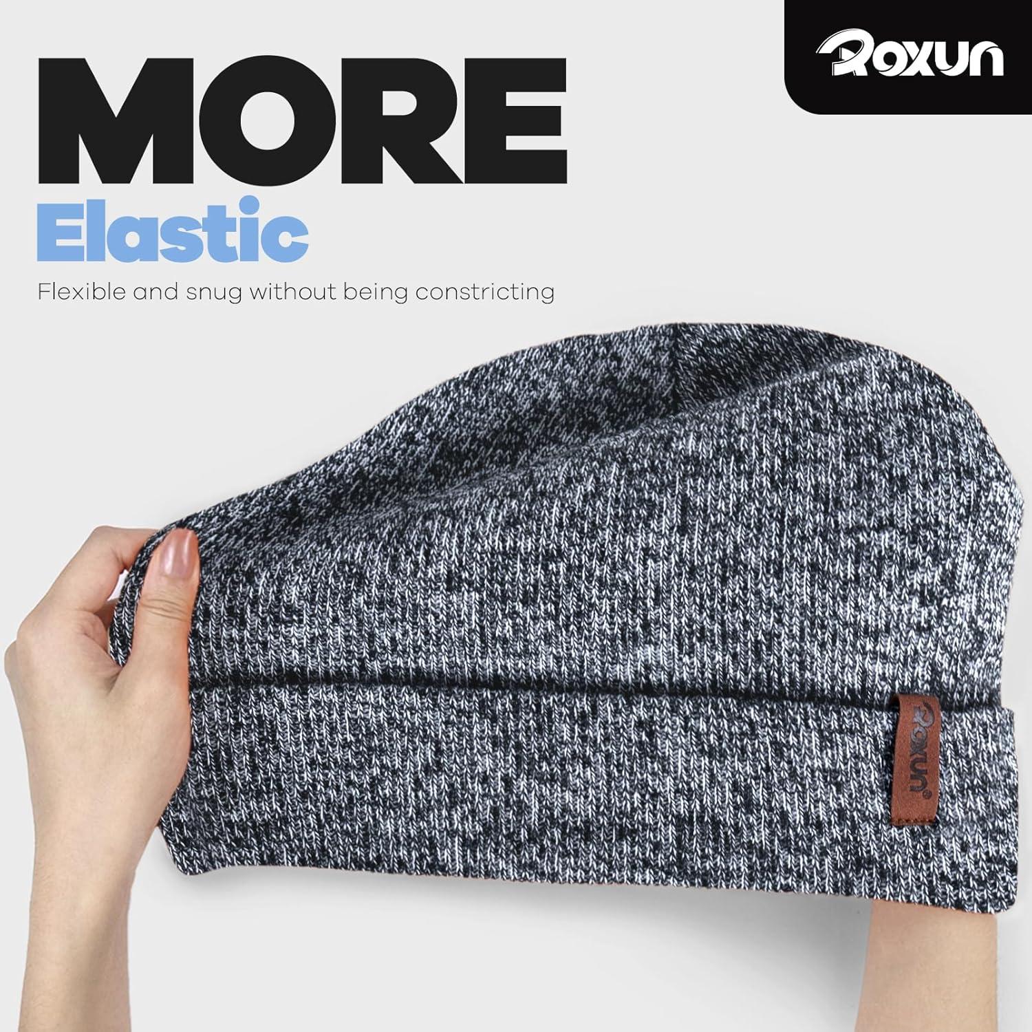 imageKnit Cuffed Beanie for MenWomen Soft Warm Winter Hat Unisex Stocking CapHeather Gray