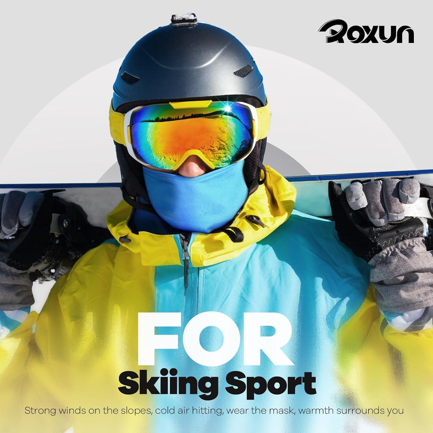 imageSki Mask Balaclava Shiesty 2 Pack Neck Gaiter Motorcycle UV Protector Cooling for MenWomenLight Bluelight Gray