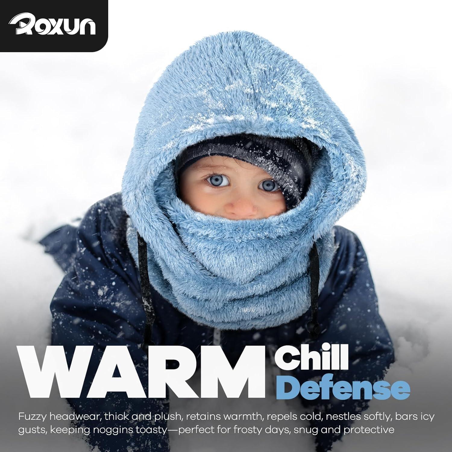 imageSki Mask Fleece Balaclava Windproof Face Mask Winter Warm Neck Cover Helmet Hood for Men WomenRed