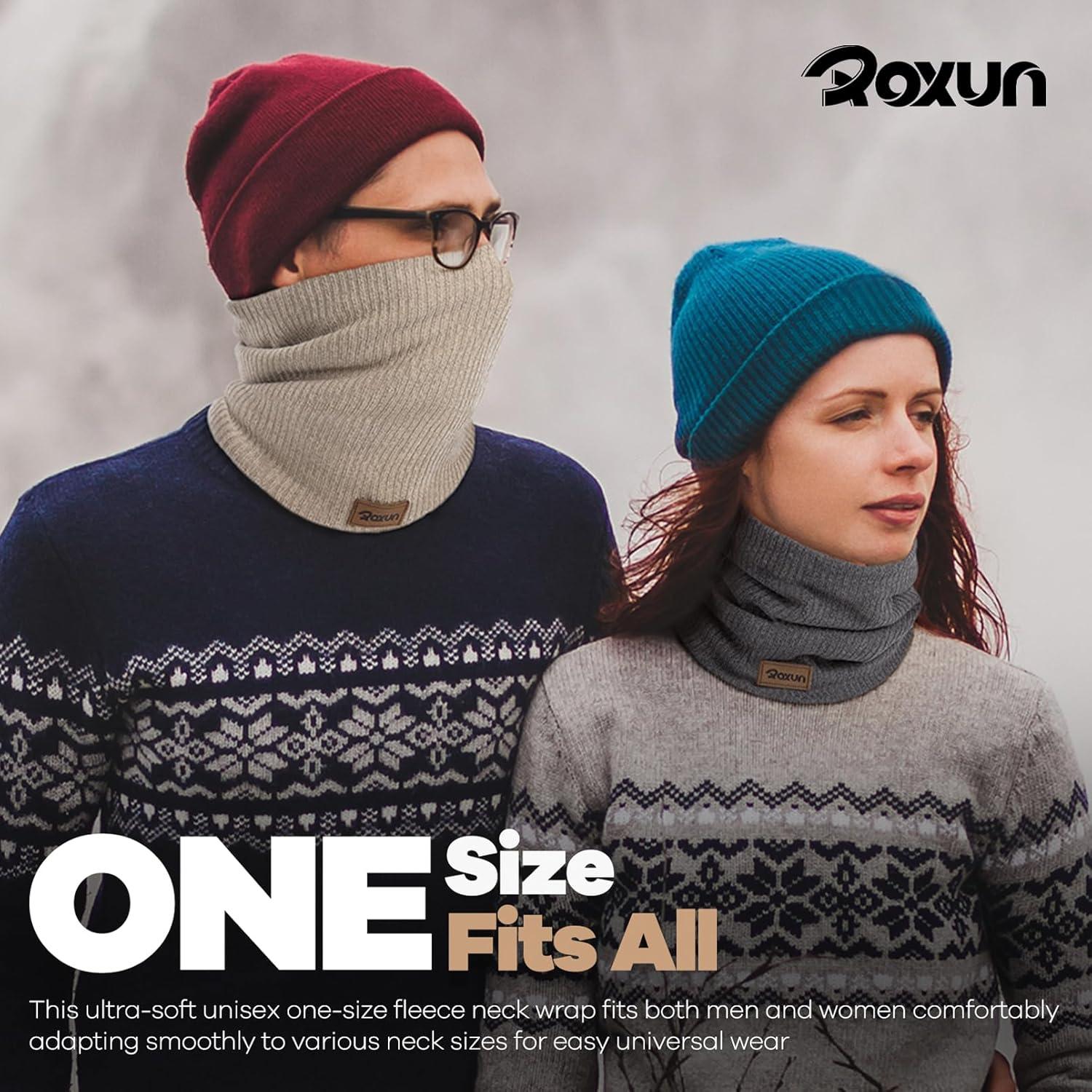 imageWinter Neck Gaiter Neck Warmer Cover Ski Gaiters for MenWomen Fleece Thick Elegant StylishBlack