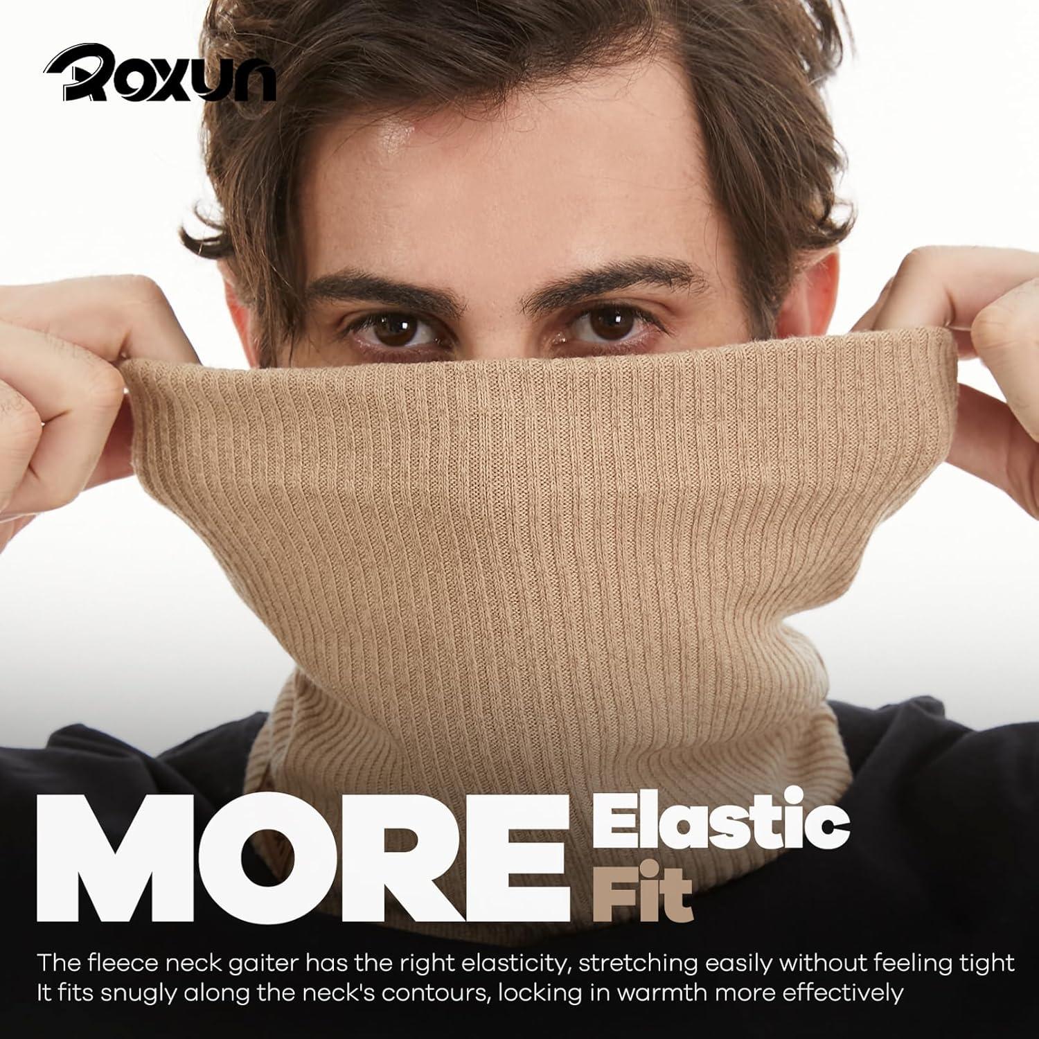 imageWinter Neck Gaiter Neck Warmer Cover Ski Gaiters for MenWomen Fleece Thick Elegant StylishInk Green