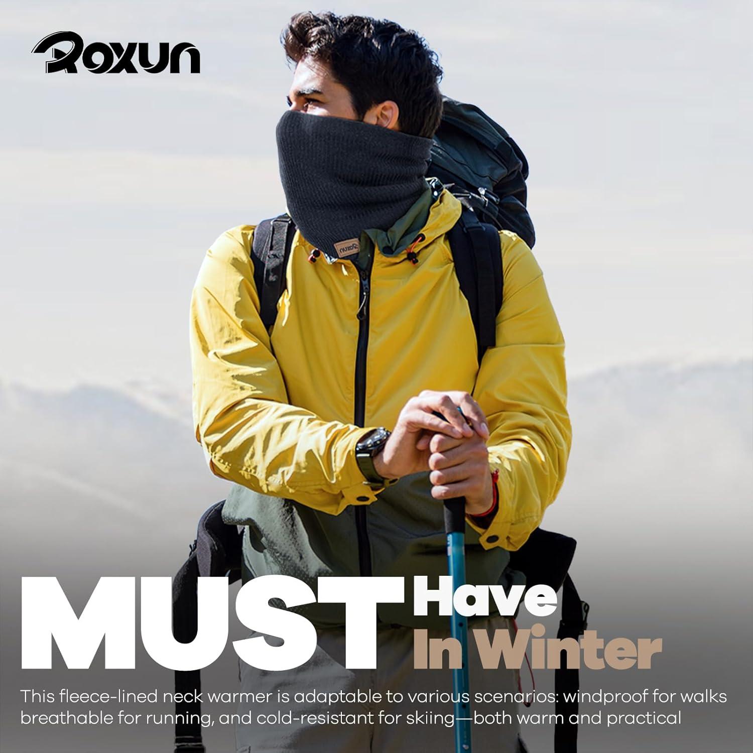 imageWinter Neck Gaiter Neck Warmer Cover Ski Gaiters for MenWomen Fleece Thick Elegant StylishOatmeal