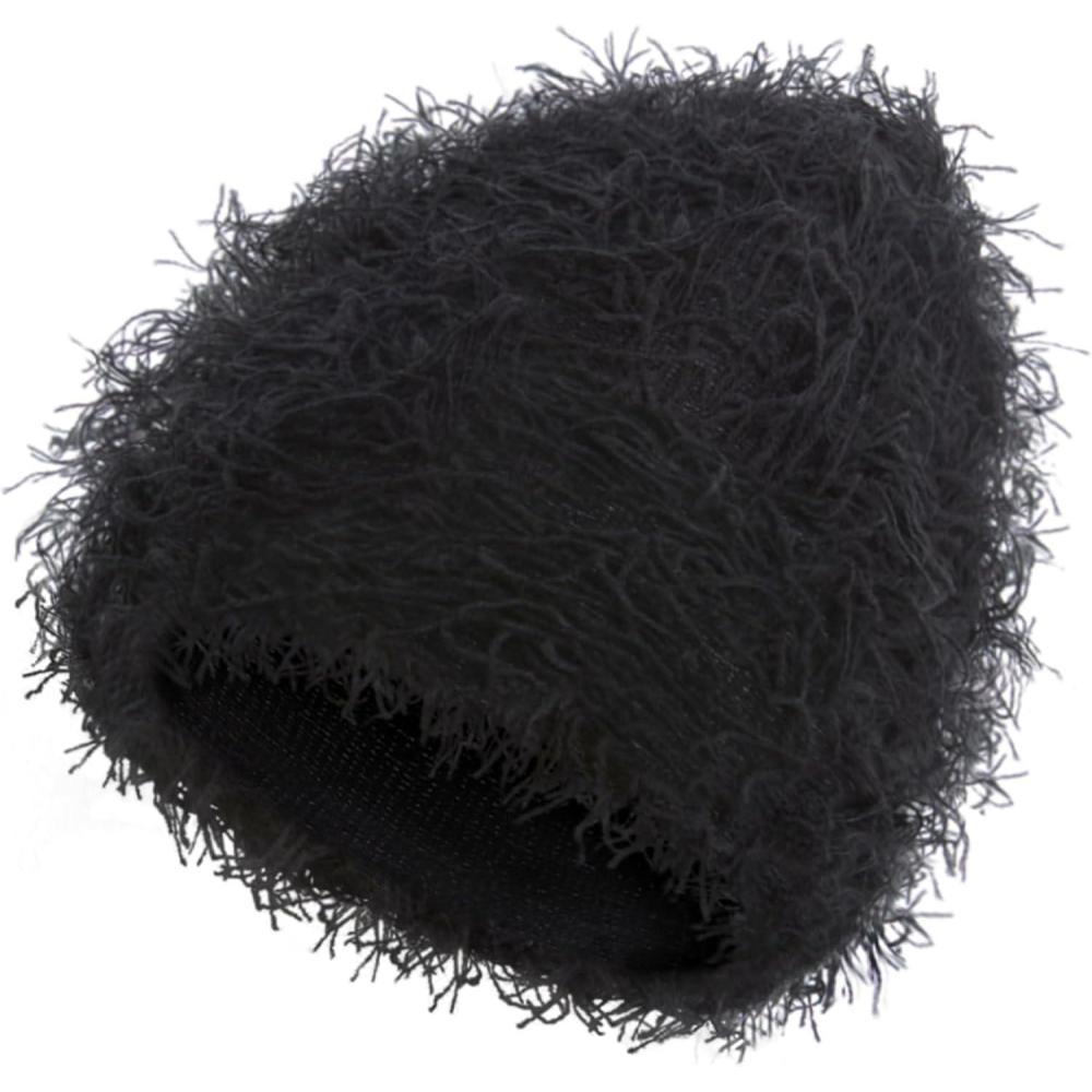 imageDistressed Beanie Fuzzy Shiesty Yeat Warm One Size for Men Women Winter Fashion Knit CapBlack