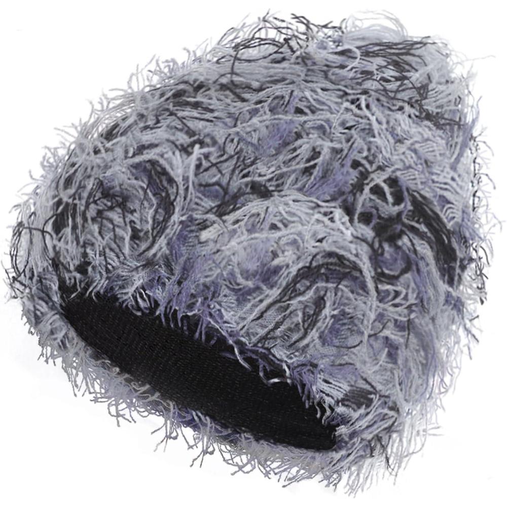 imageDistressed Beanie Fuzzy Shiesty Yeat Warm One Size for Men Women Winter Fashion Knit CapGray Mixed
