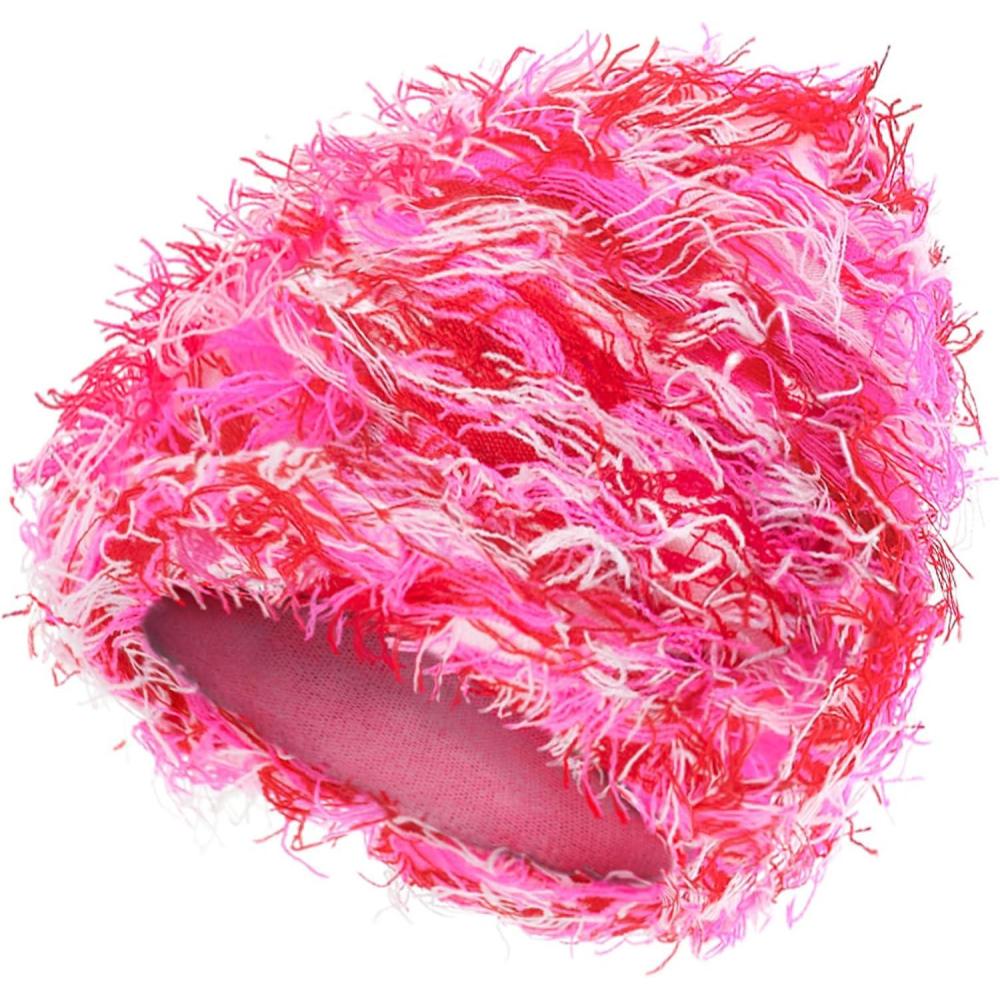 imageDistressed Beanie Fuzzy Shiesty Yeat Warm One Size for Men Women Winter Fashion Knit CapPink Mixed