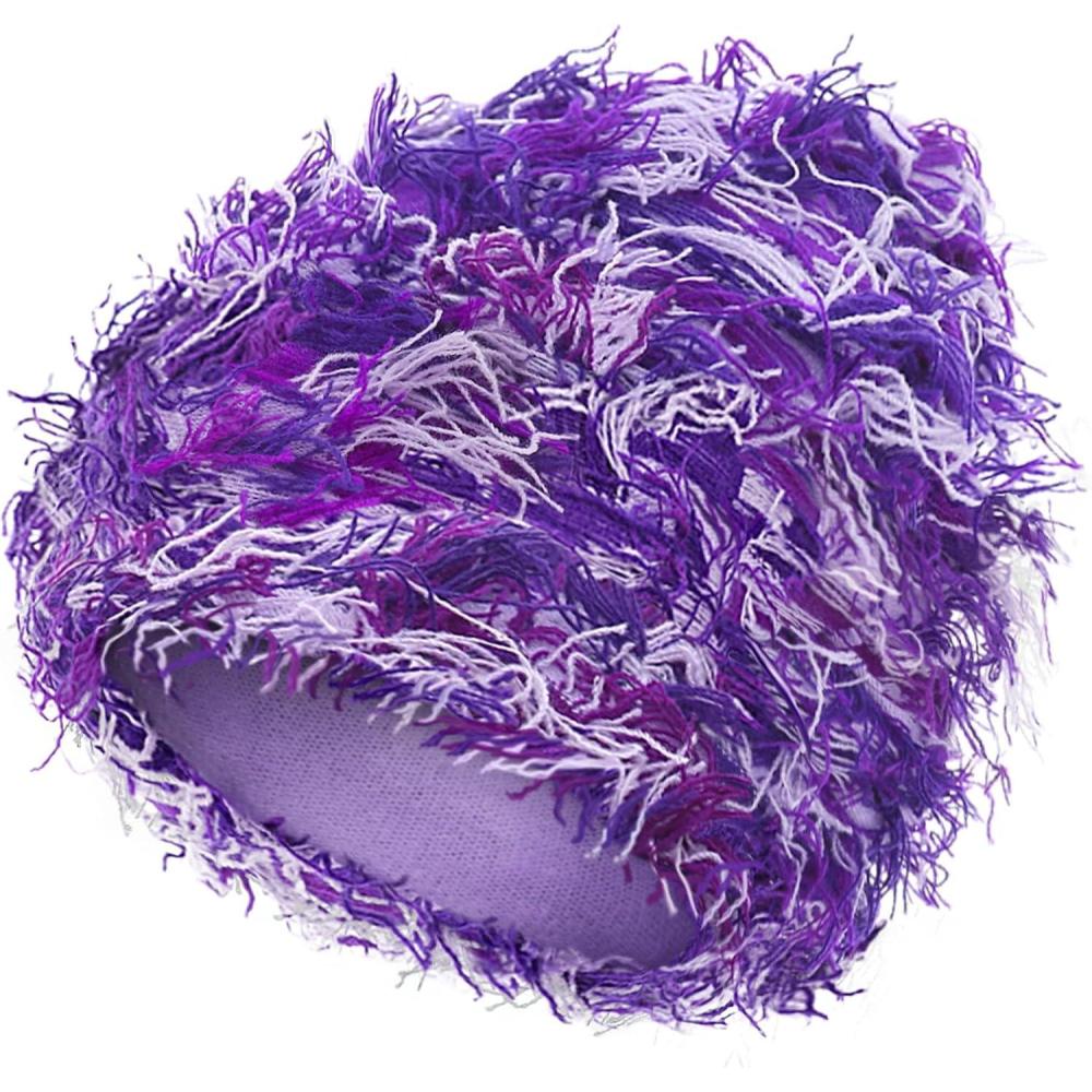 imageDistressed Beanie Fuzzy Shiesty Yeat Warm One Size for Men Women Winter Fashion Knit CapPurple Mixed