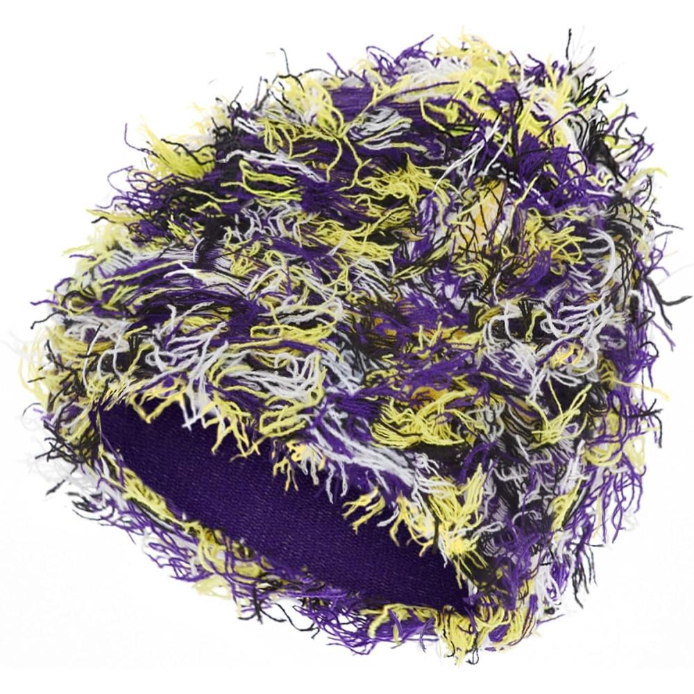 imageDistressed Beanie Fuzzy Shiesty Yeat Warm One Size for Men Women Winter Fashion Knit CapYellow Purple Mixed