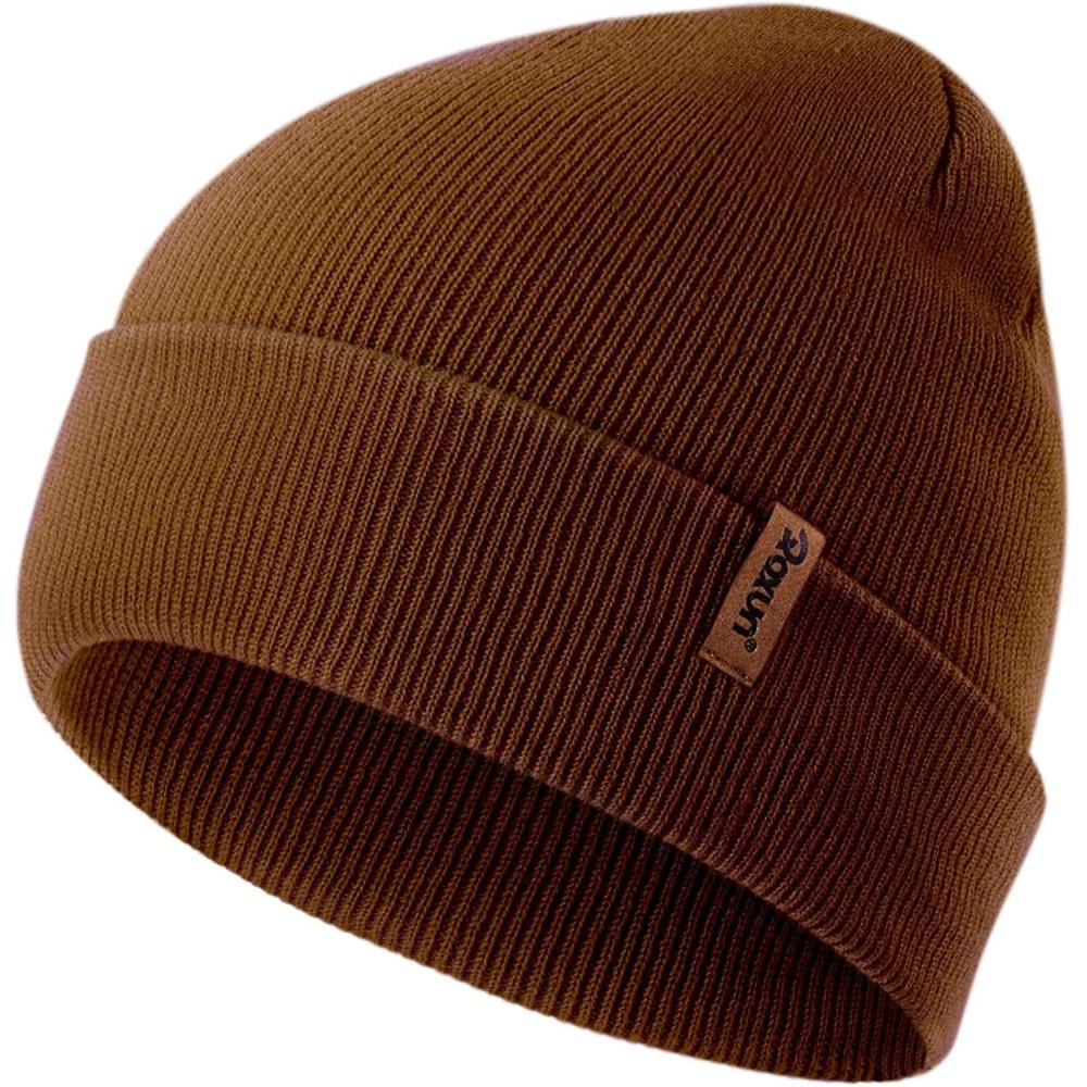 imageKnit Cuffed Beanie for MenWomen Soft Warm Winter Hat Unisex Stocking CapCoffee