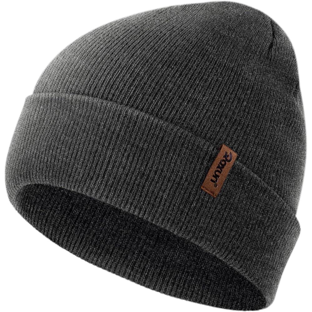 imageKnit Cuffed Beanie for MenWomen Soft Warm Winter Hat Unisex Stocking CapDark Gray