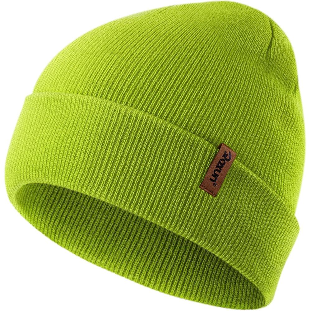 imageKnit Cuffed Beanie for MenWomen Soft Warm Winter Hat Unisex Stocking CapGrass Green