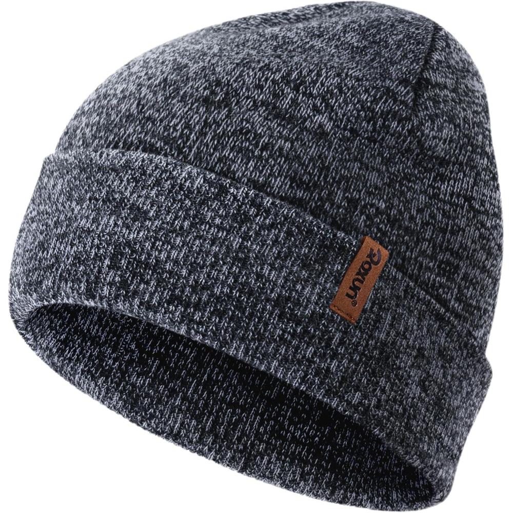 imageKnit Cuffed Beanie for MenWomen Soft Warm Winter Hat Unisex Stocking CapHeather Gray