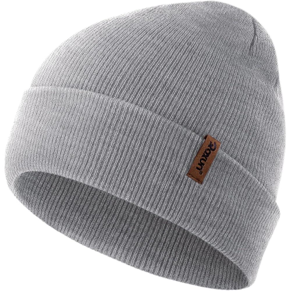 imageKnit Cuffed Beanie for MenWomen Soft Warm Winter Hat Unisex Stocking CapLight Gray