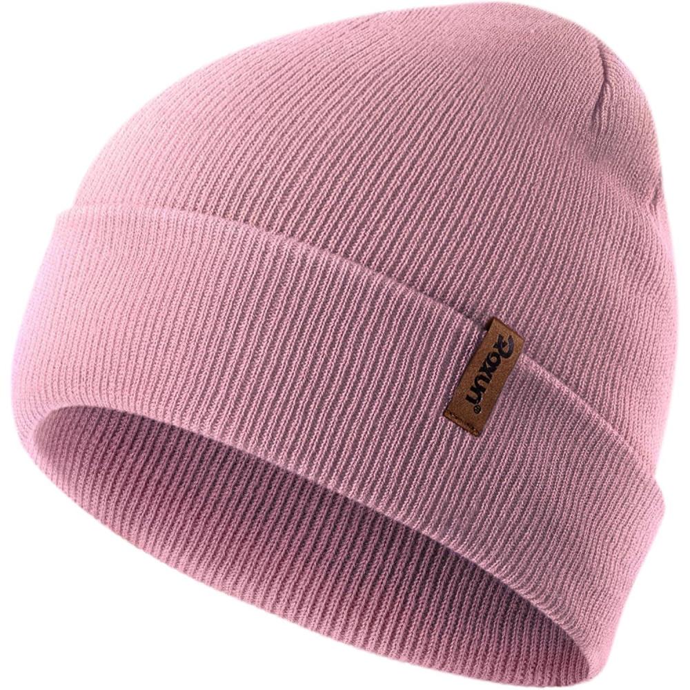 imageKnit Cuffed Beanie for MenWomen Soft Warm Winter Hat Unisex Stocking CapLight Pink
