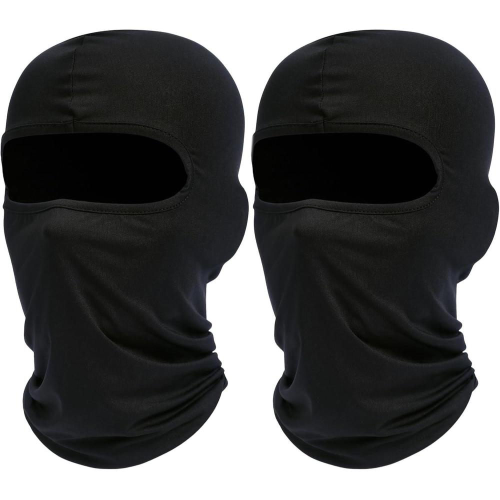 imageSki Mask Balaclava Shiesty 2 Pack Neck Gaiter Motorcycle UV Protector Cooling for MenWomen2 Black