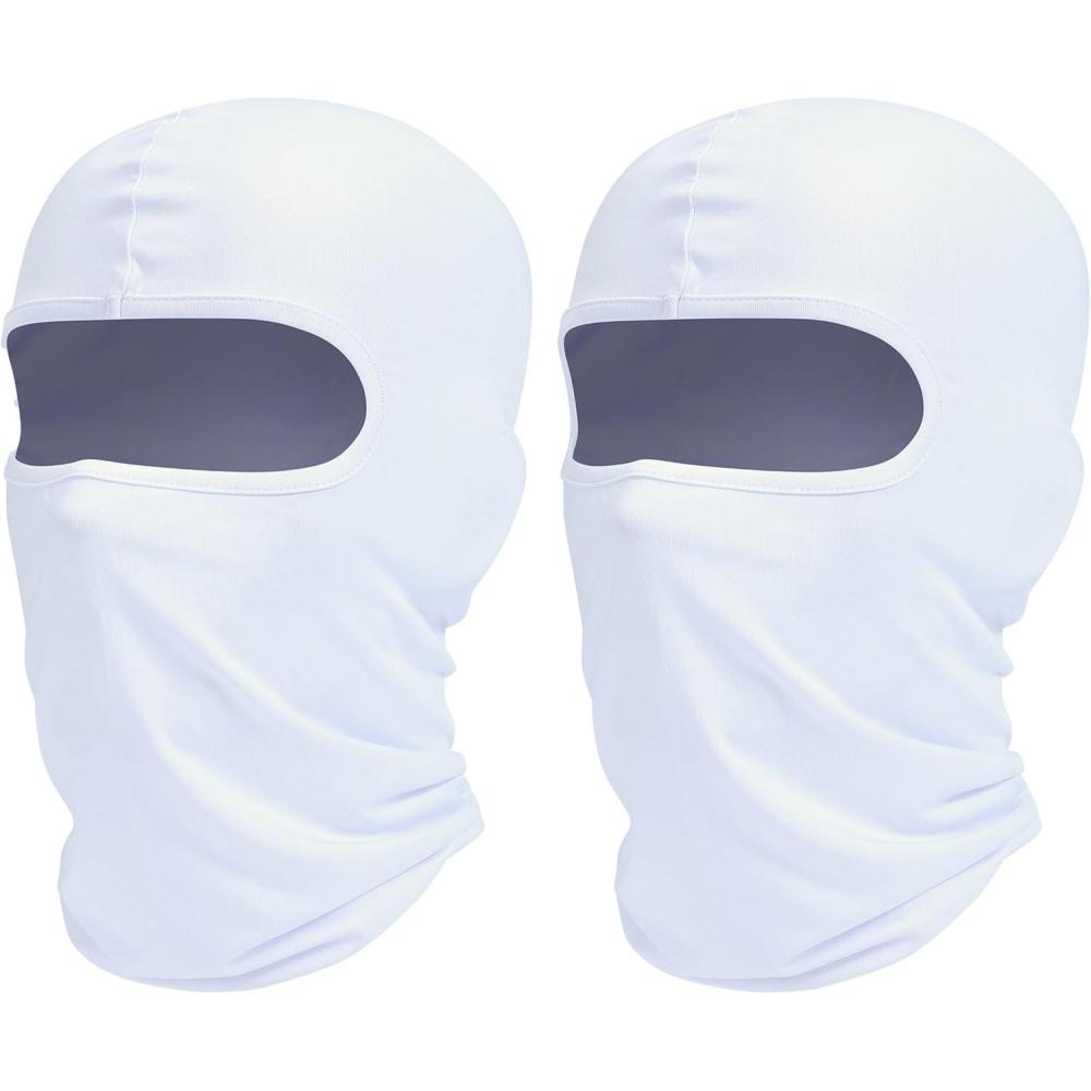 imageSki Mask Balaclava Shiesty 2 Pack Neck Gaiter Motorcycle UV Protector Cooling for MenWomen2 White