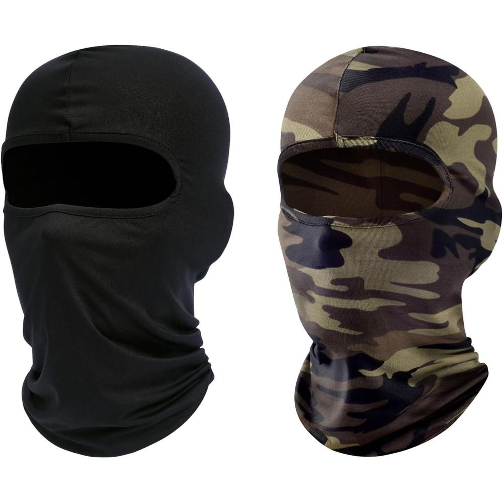 imageSki Mask Balaclava Shiesty 2 Pack Neck Gaiter Motorcycle UV Protector Cooling for MenWomenBlackcamo
