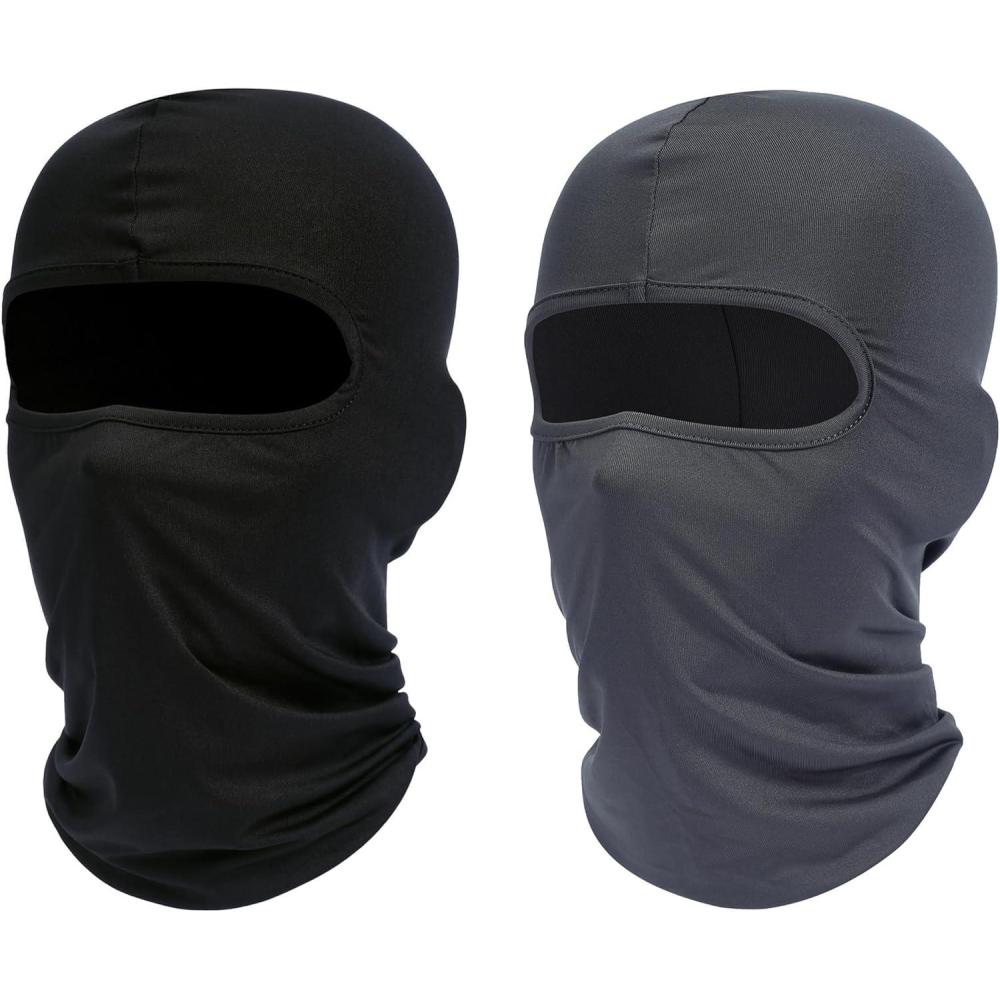 imageSki Mask Balaclava Shiesty 2 Pack Neck Gaiter Motorcycle UV Protector Cooling for MenWomenBlackdark Gray