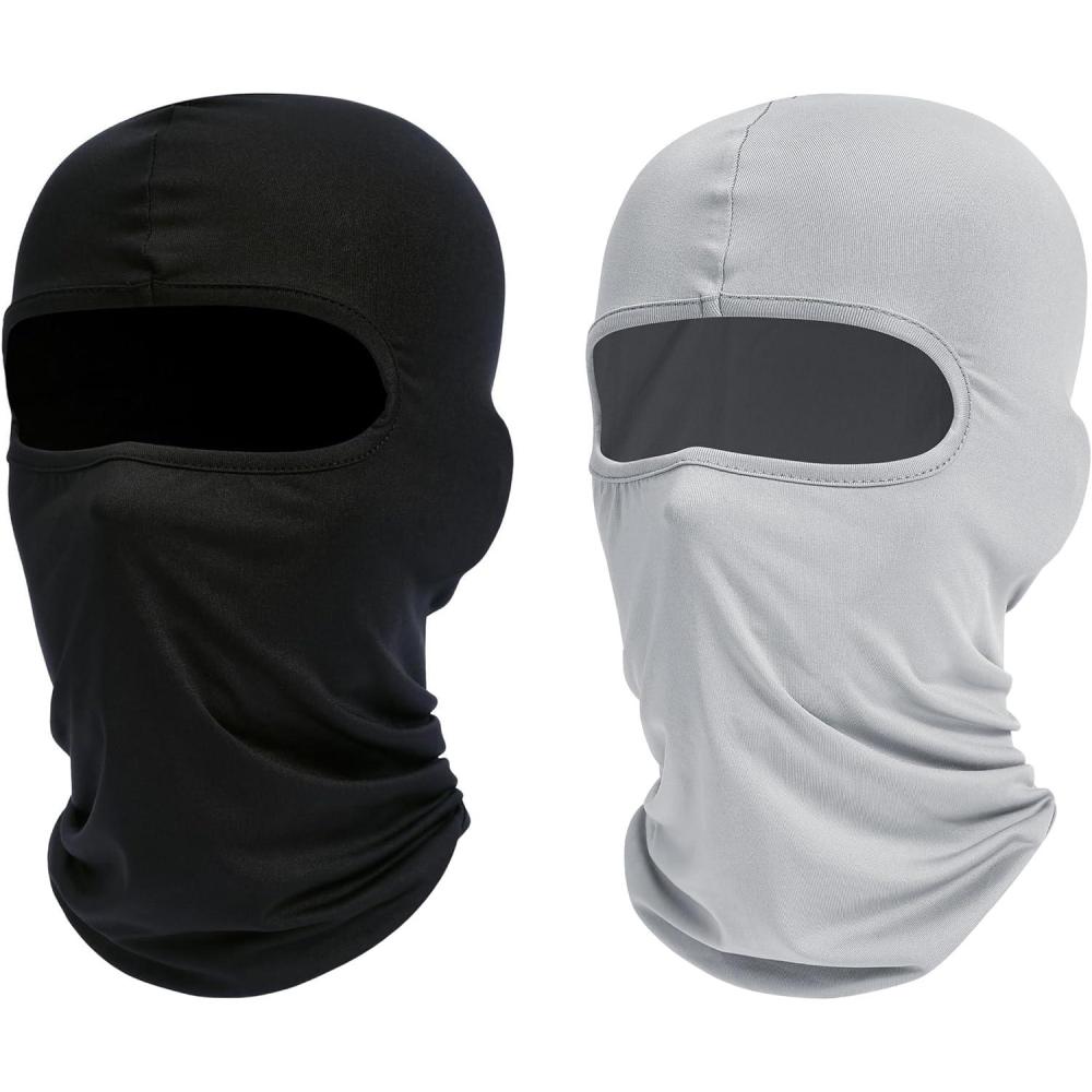 imageSki Mask Balaclava Shiesty 2 Pack Neck Gaiter Motorcycle UV Protector Cooling for MenWomenBlacklight Gray