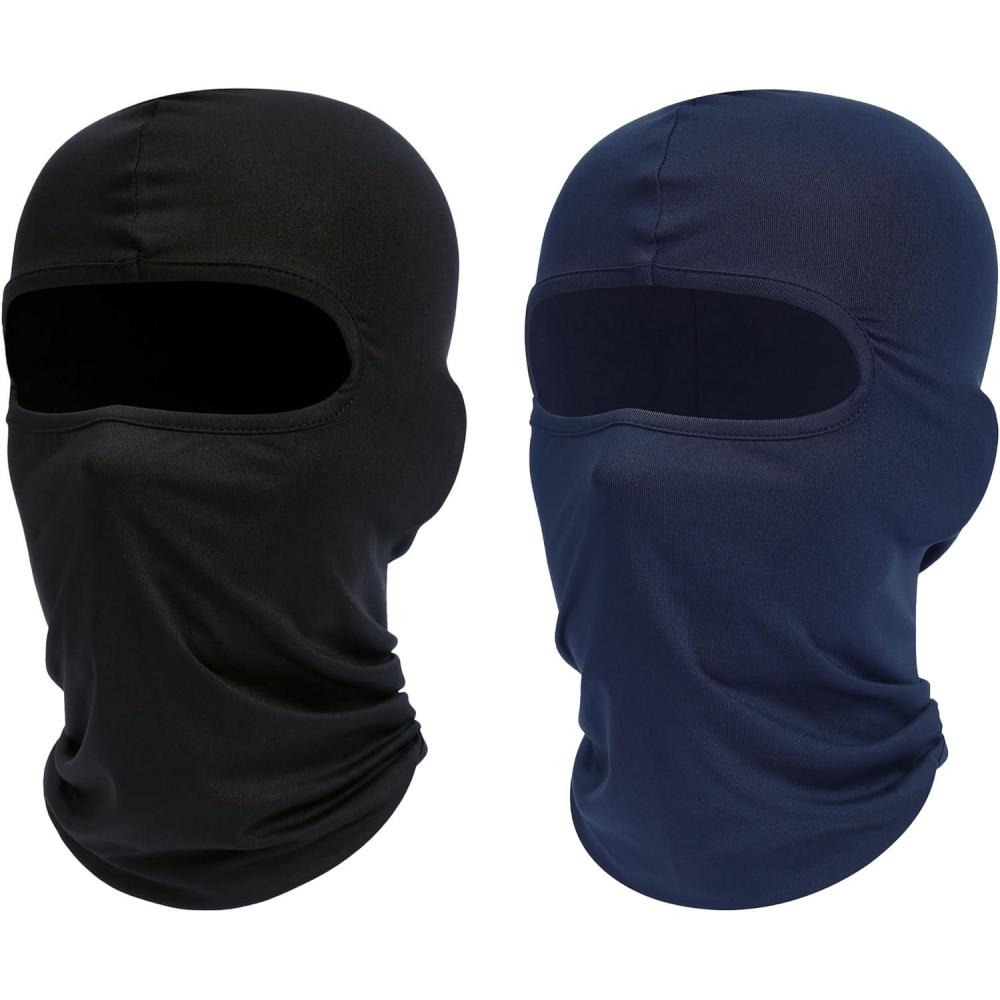 imageSki Mask Balaclava Shiesty 2 Pack Neck Gaiter Motorcycle UV Protector Cooling for MenWomenBlacknavy Blue