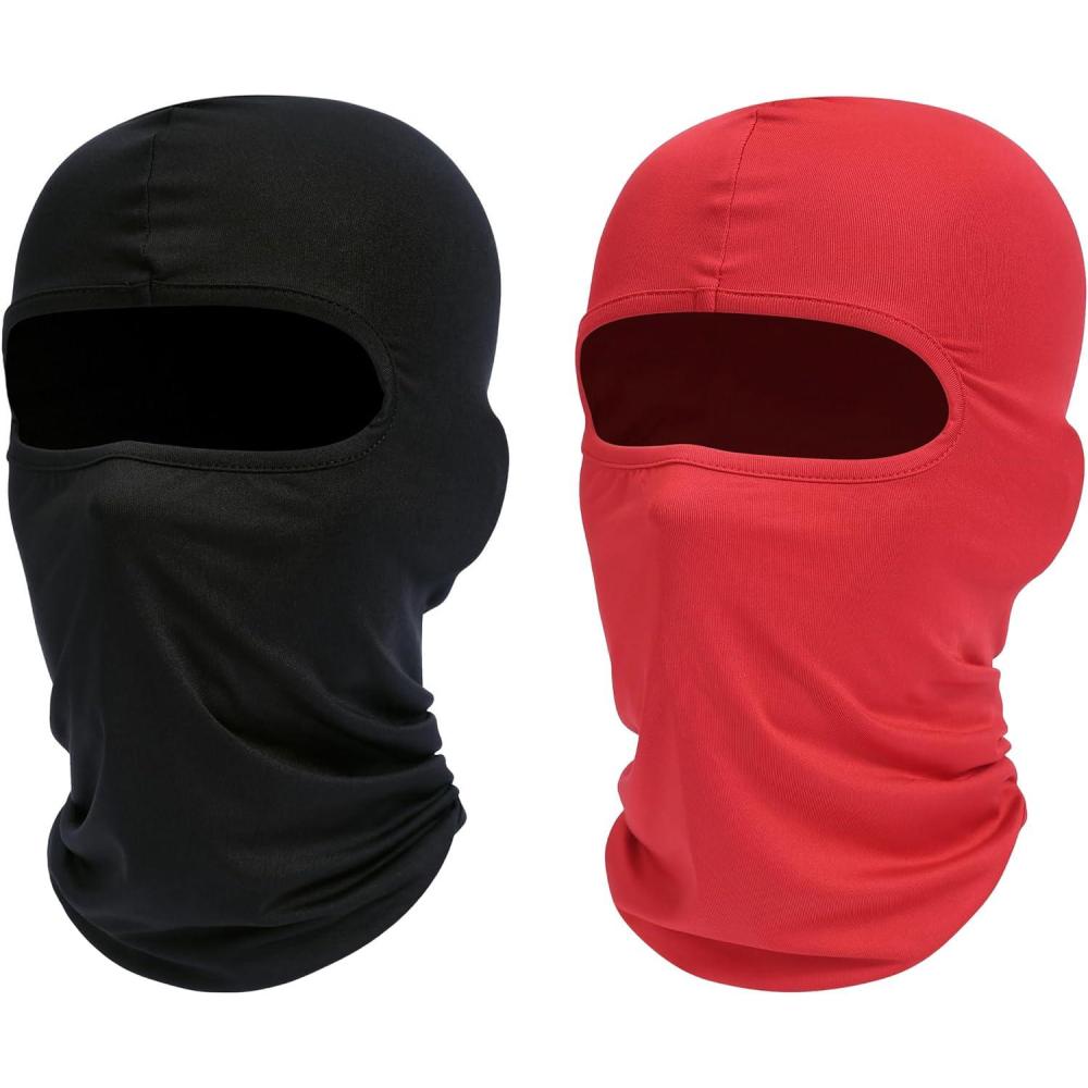 imageSki Mask Balaclava Shiesty 2 Pack Neck Gaiter Motorcycle UV Protector Cooling for MenWomenBlackred