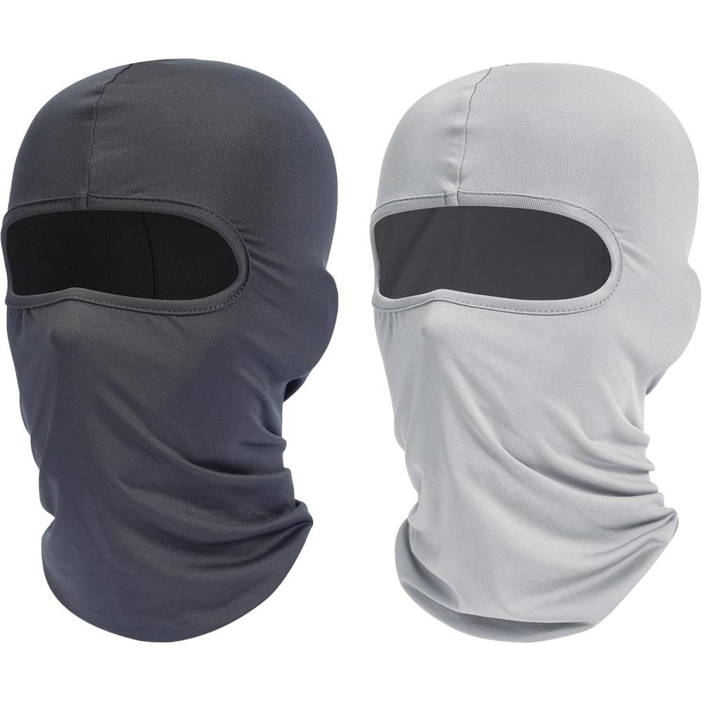 imageSki Mask Balaclava Shiesty 2 Pack Neck Gaiter Motorcycle UV Protector Cooling for MenWomenDark Graylight Gray