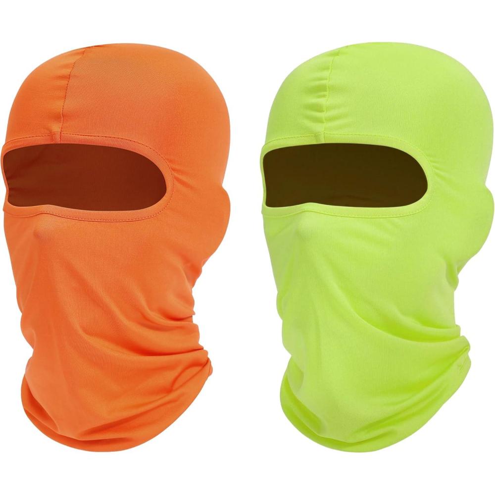 imageSki Mask Balaclava Shiesty 2 Pack Neck Gaiter Motorcycle UV Protector Cooling for MenWomenOrangeneon Yellow