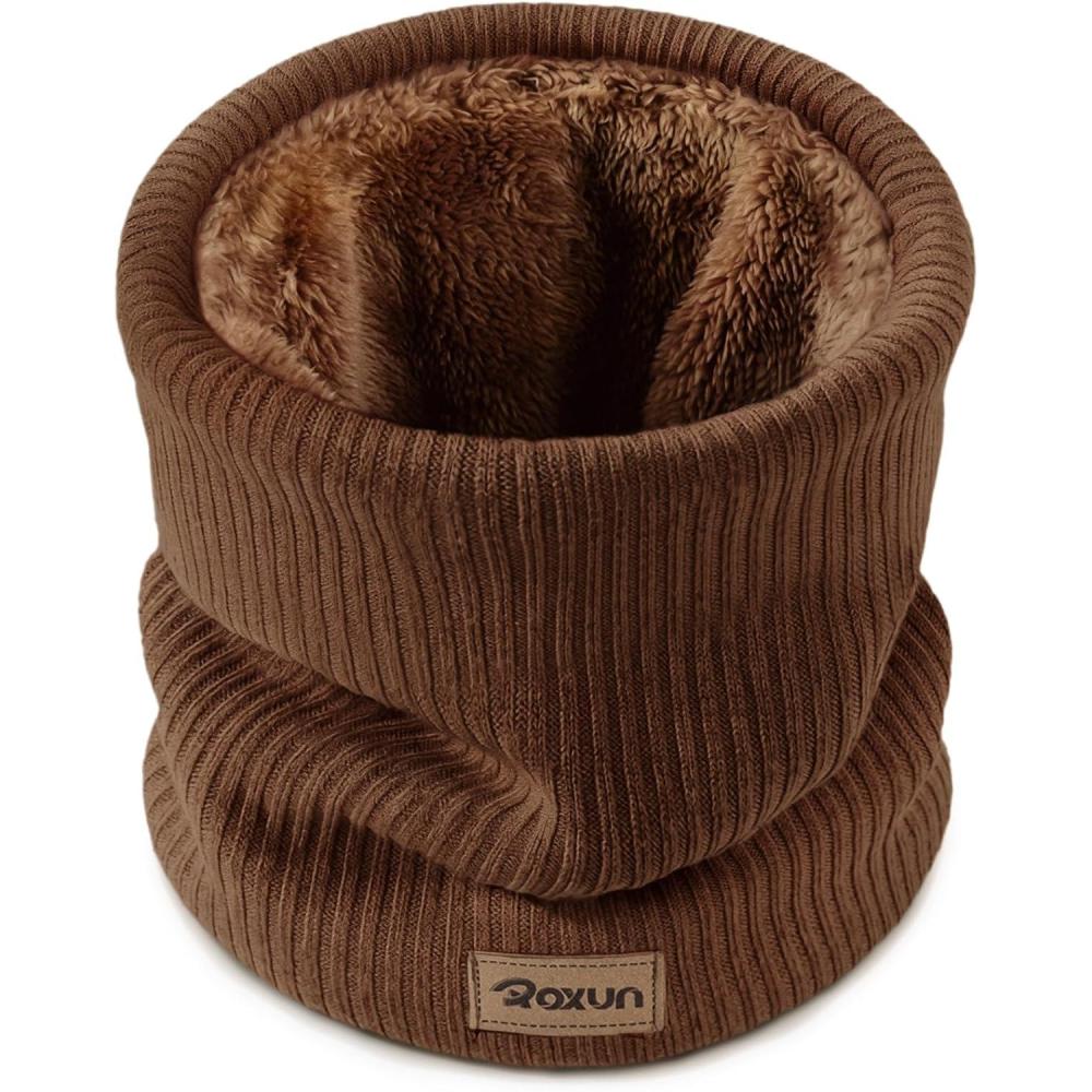 imageWinter Neck Gaiter Neck Warmer Cover Ski Gaiters for MenWomen Fleece Thick Elegant StylishBrown