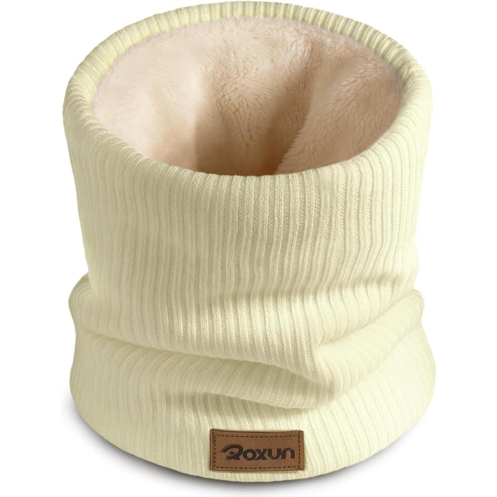 imageWinter Neck Gaiter Neck Warmer Cover Ski Gaiters for MenWomen Fleece Thick Elegant StylishCream