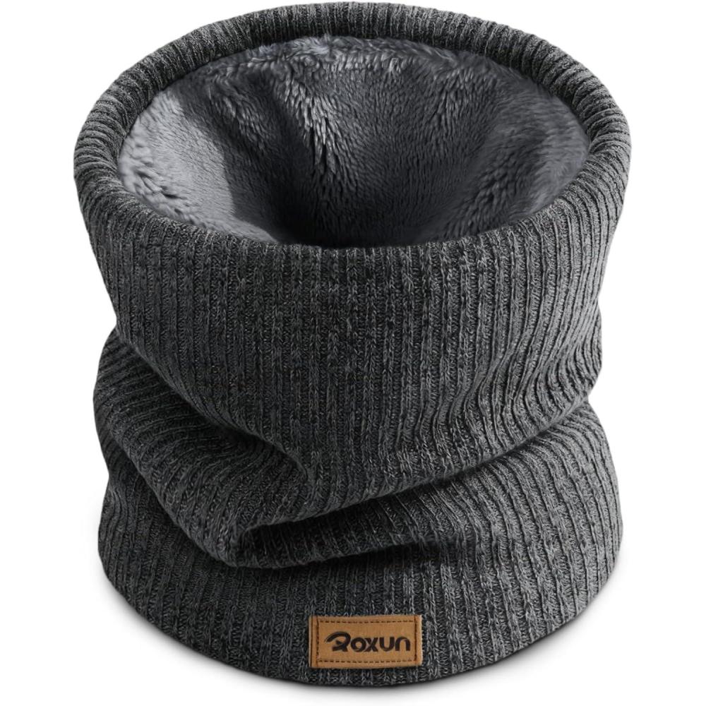imageWinter Neck Gaiter Neck Warmer Cover Ski Gaiters for MenWomen Fleece Thick Elegant StylishDark Gray