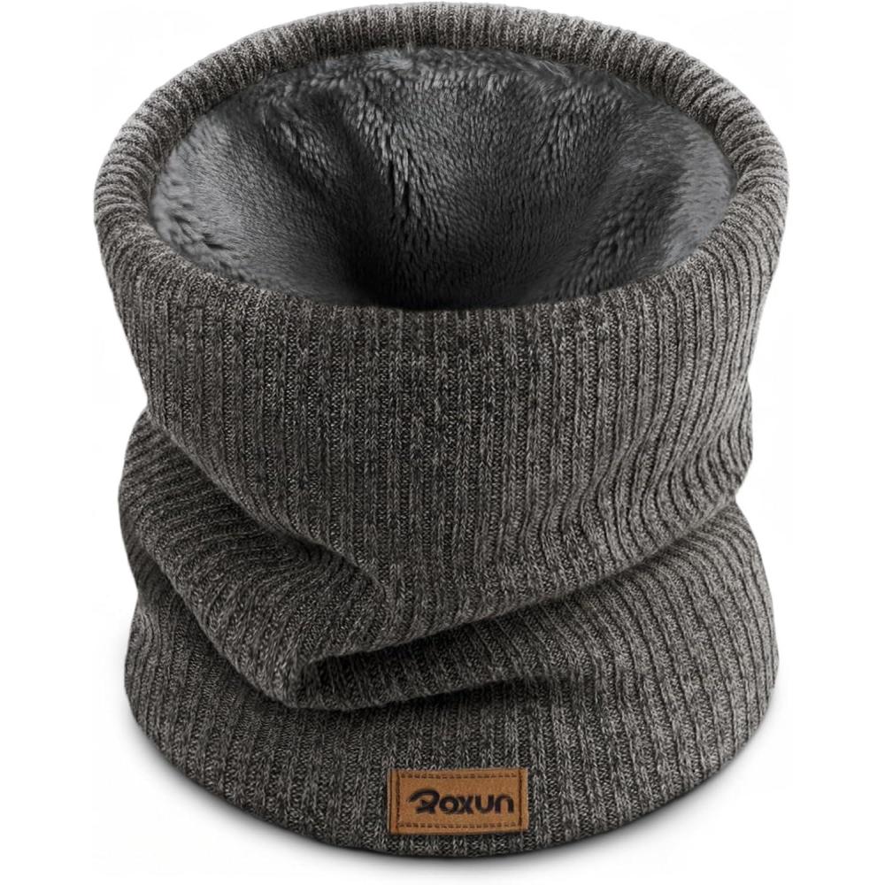 imageWinter Neck Gaiter Neck Warmer Cover Ski Gaiters for MenWomen Fleece Thick Elegant StylishGray