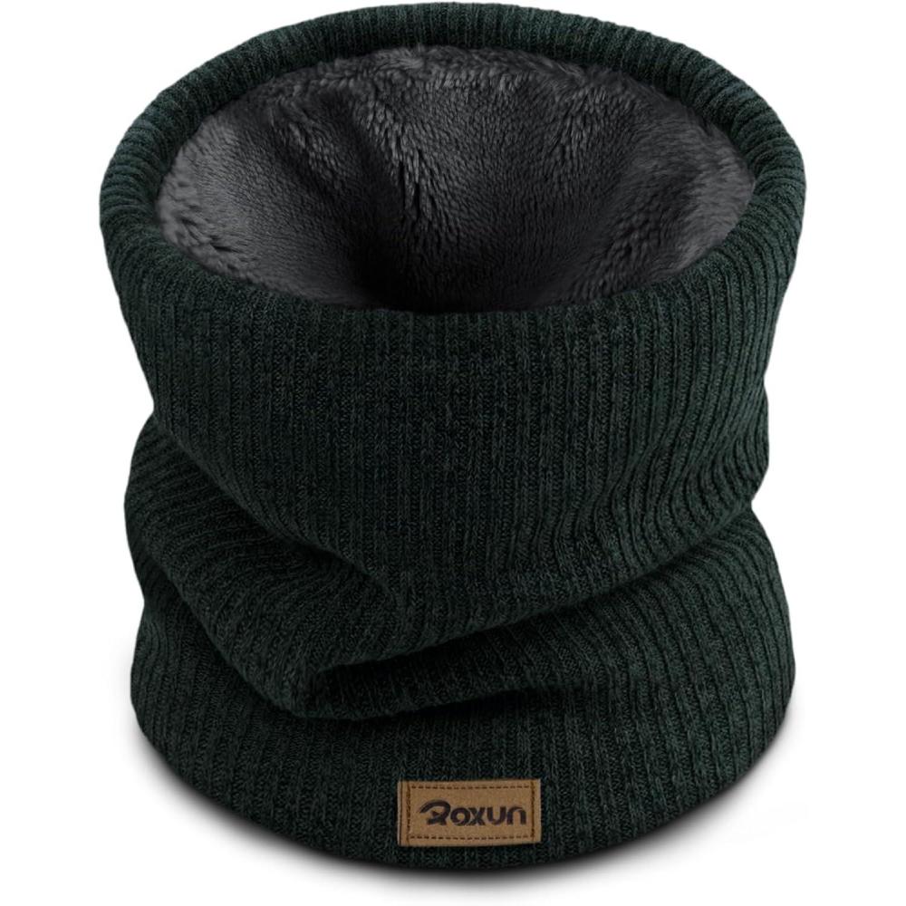 imageWinter Neck Gaiter Neck Warmer Cover Ski Gaiters for MenWomen Fleece Thick Elegant StylishInk Green