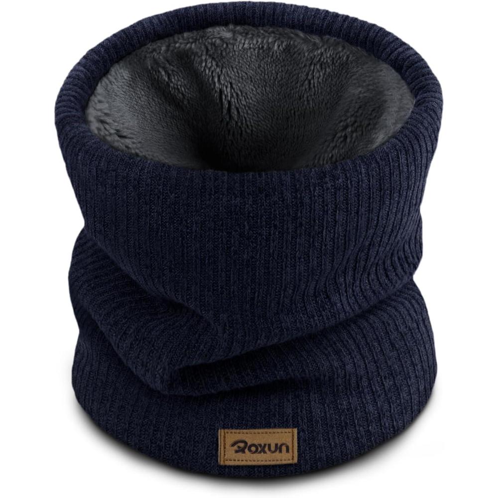 imageWinter Neck Gaiter Neck Warmer Cover Ski Gaiters for MenWomen Fleece Thick Elegant StylishNavy Blue