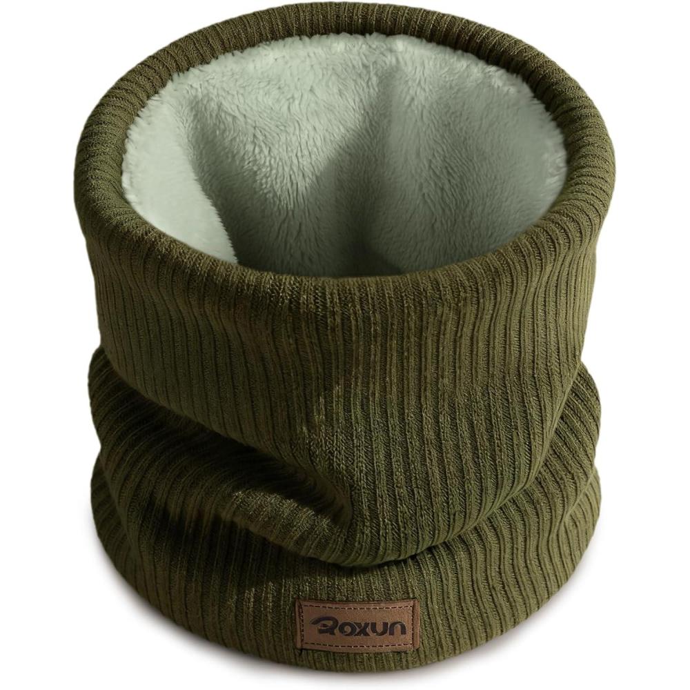 imageWinter Neck Gaiter Neck Warmer Cover Ski Gaiters for MenWomen Fleece Thick Elegant StylishOlive Green